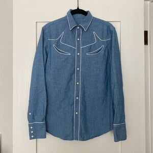 Western chambray button up shirt